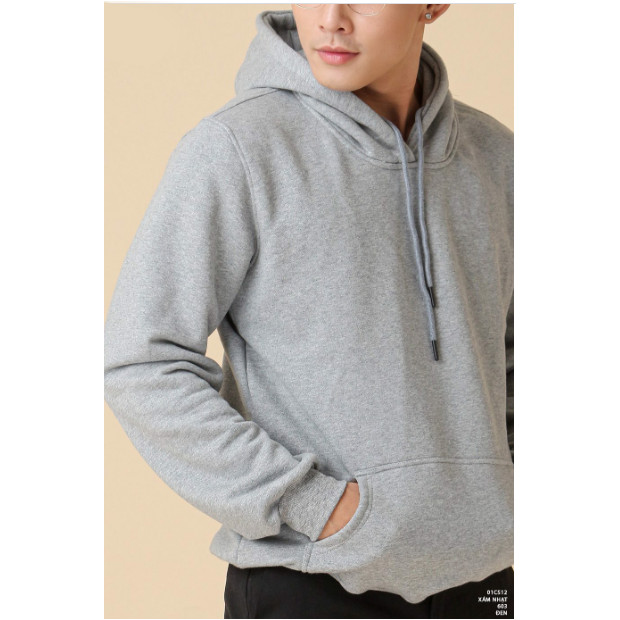Hoodie MinishopVN  Nỉ Trơn Có Nón Dáng Vừa Kiểu Chui Đầu Thời Trang Basic Dễ Phối Đồ