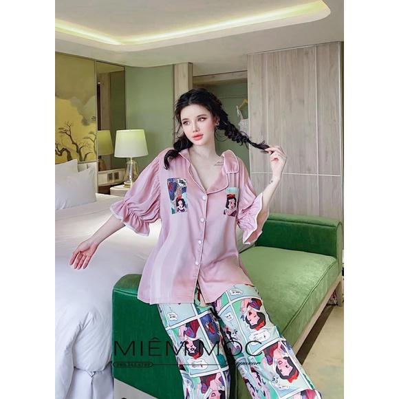 PIJAMA CỘC DÀI BẠCH TUYẾT XINH