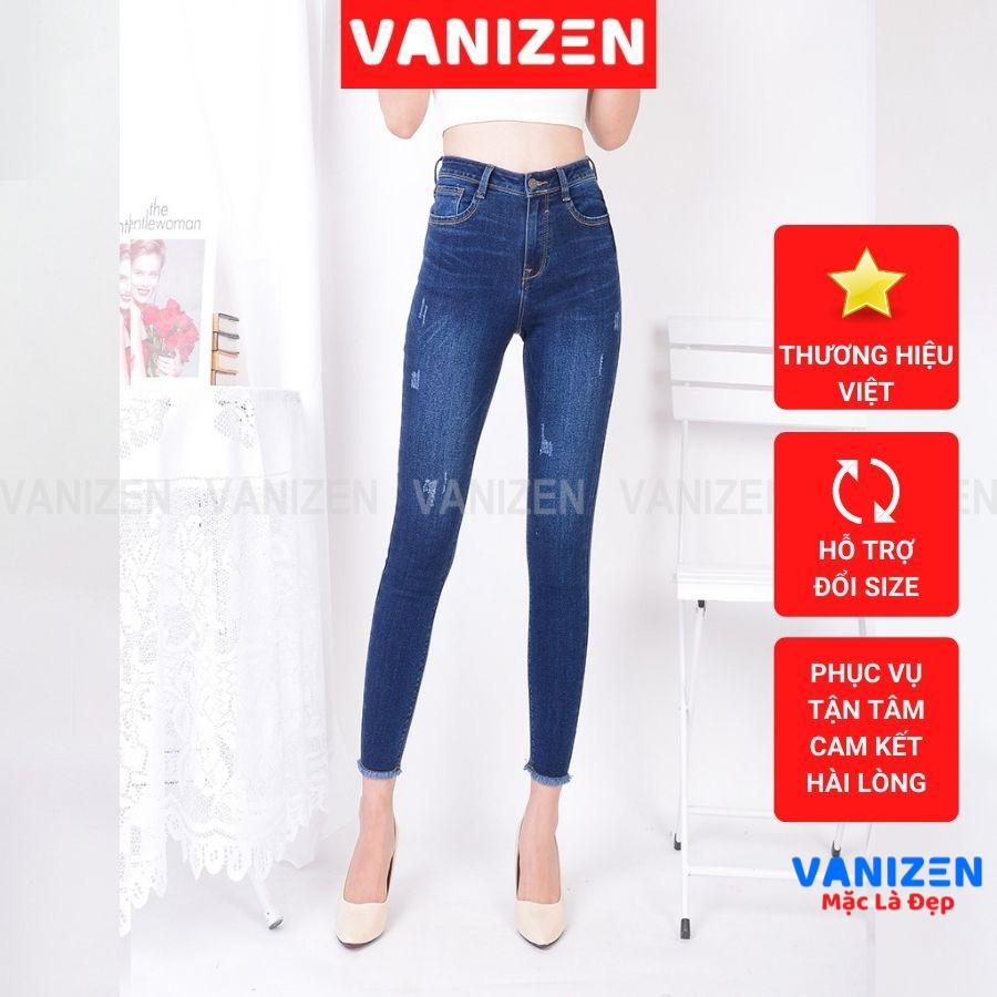 Quần skinnyjeans nữ 9 tấc trơn cạp cao co giãn tốt/VNXK/Kiểu trơn VANIZEN Shop mã 407