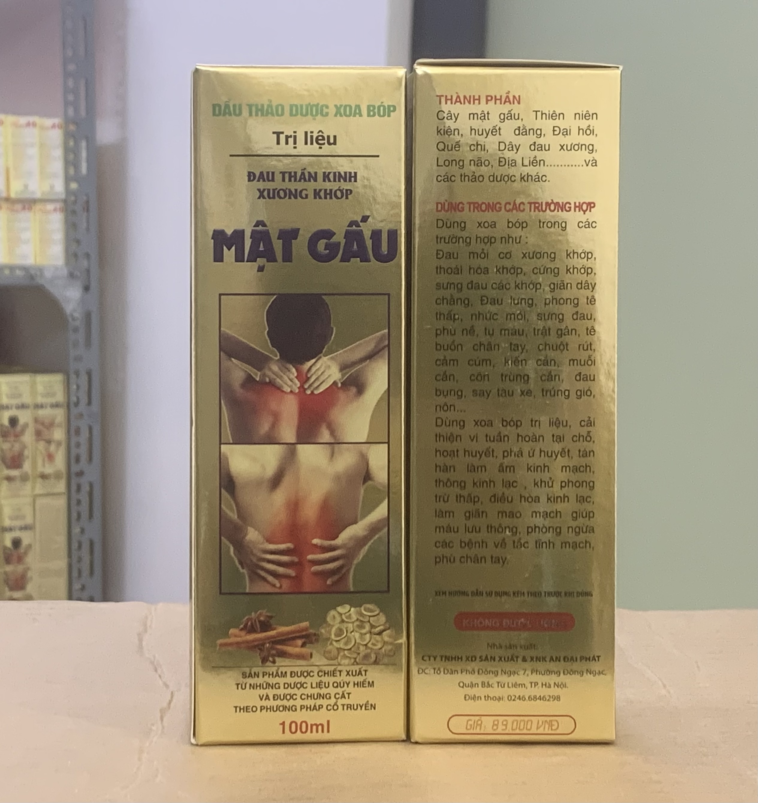 Dầu xoa bóp dược liệu Mat Gau , chai 100ml, đau lưng, đau mỏi vai gáy