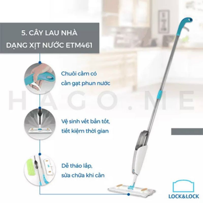 Cây Lau Nhà Dạng Xịt Nước Cao Cấp ETM461 (cam kết hàng chuẩn, y hình)