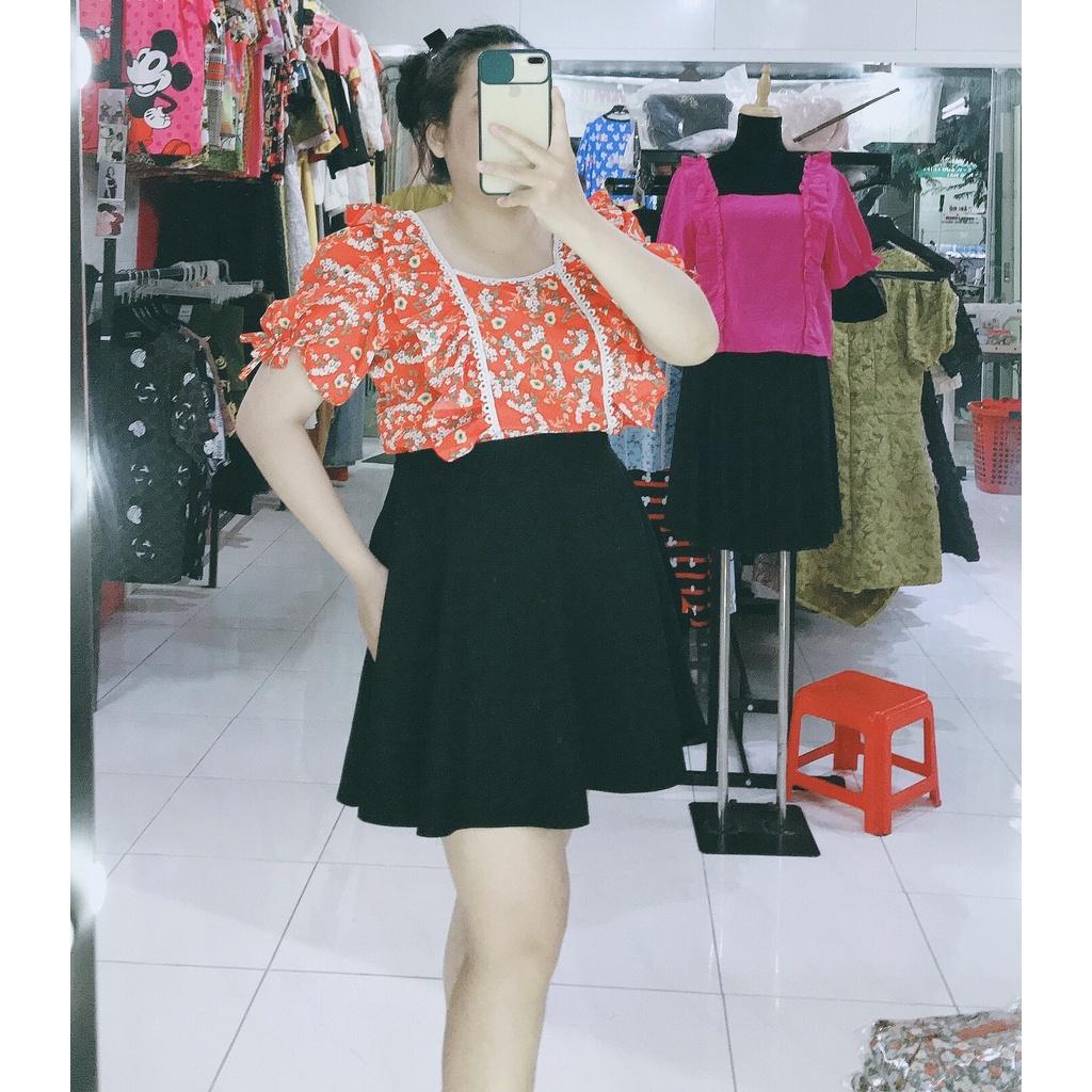 ÁO HOA BÁNH BÈO VIỀN REN BIGSIZE
