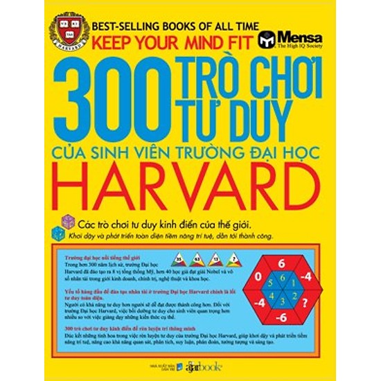 300 Trò Chơi Tư Duy Của Sinh Viên Trường Đại Học Harvard Tái Bản tặng Kèm Bookmath Kẽm