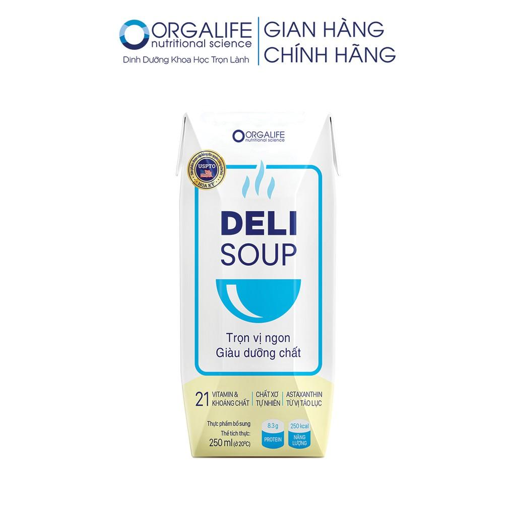 Lốc 3 hộp thực phẩm dinh dưỡng Delisoup 250ml/hộp - Bữa ăn thay thế - Giúp người bệnh phục hồi nhanh chóng - Orgalife