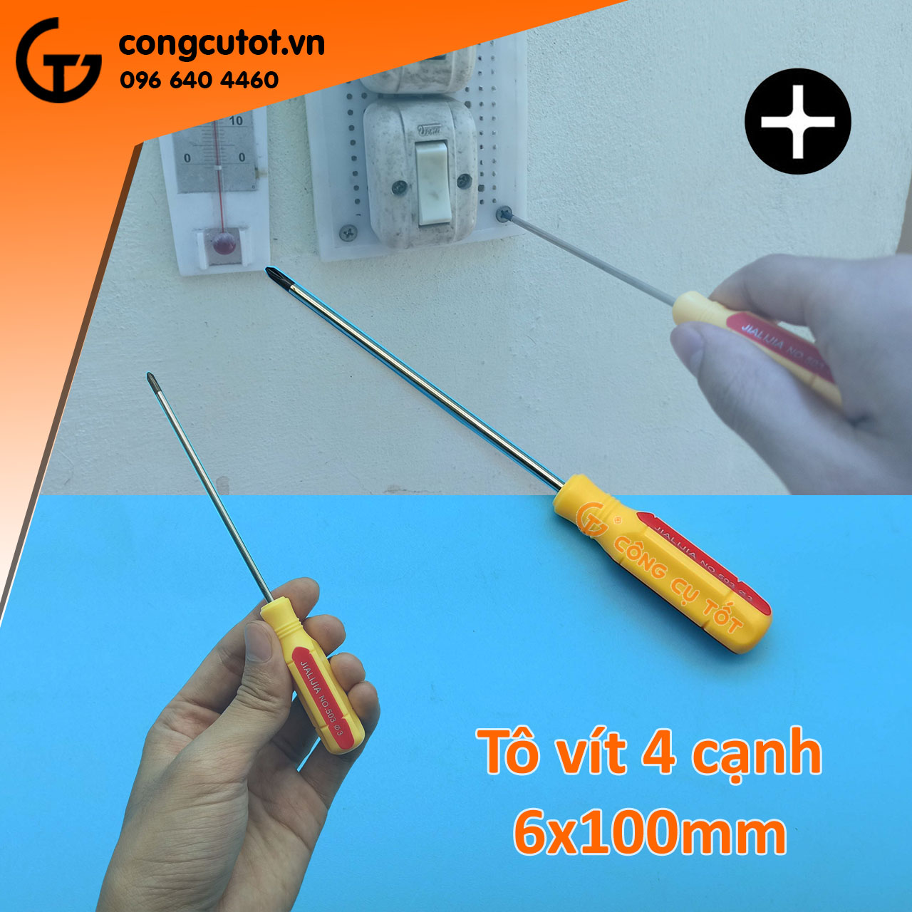 Tô vít 4 cạnh cỡ nhỏ Φ3mm x 100mm