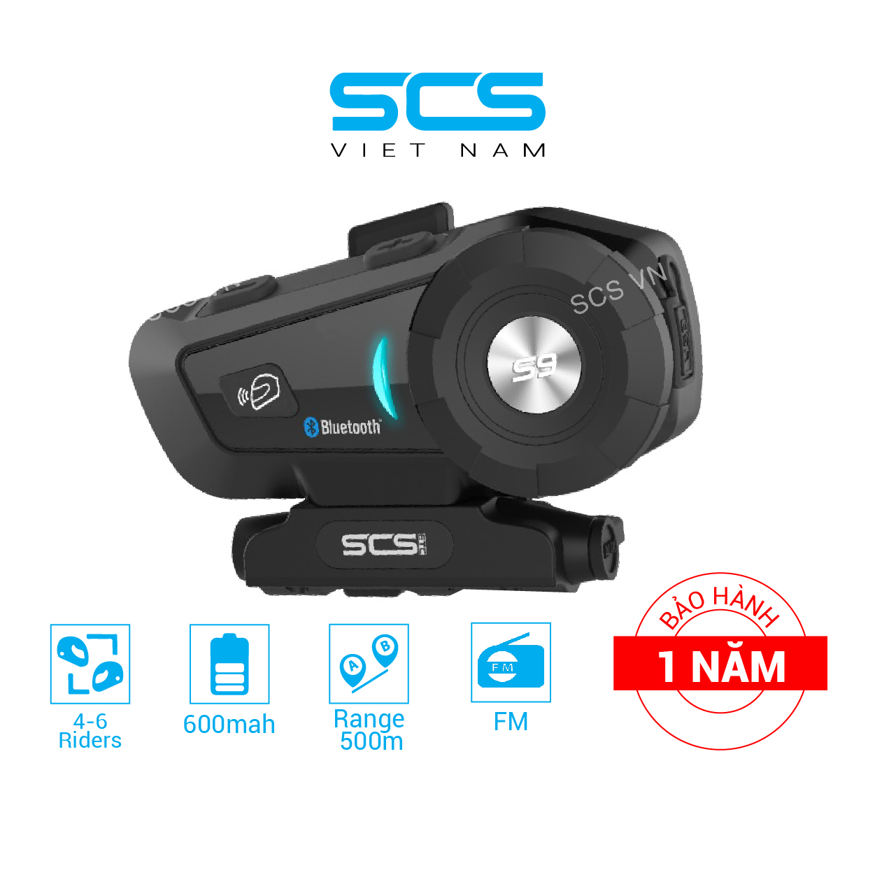 HÀNG CHÍNH HÃNG - Tai nghe mũ bảo hiểm mô tô phượt SCS Bluetooth helmet Intercom SCS S-9