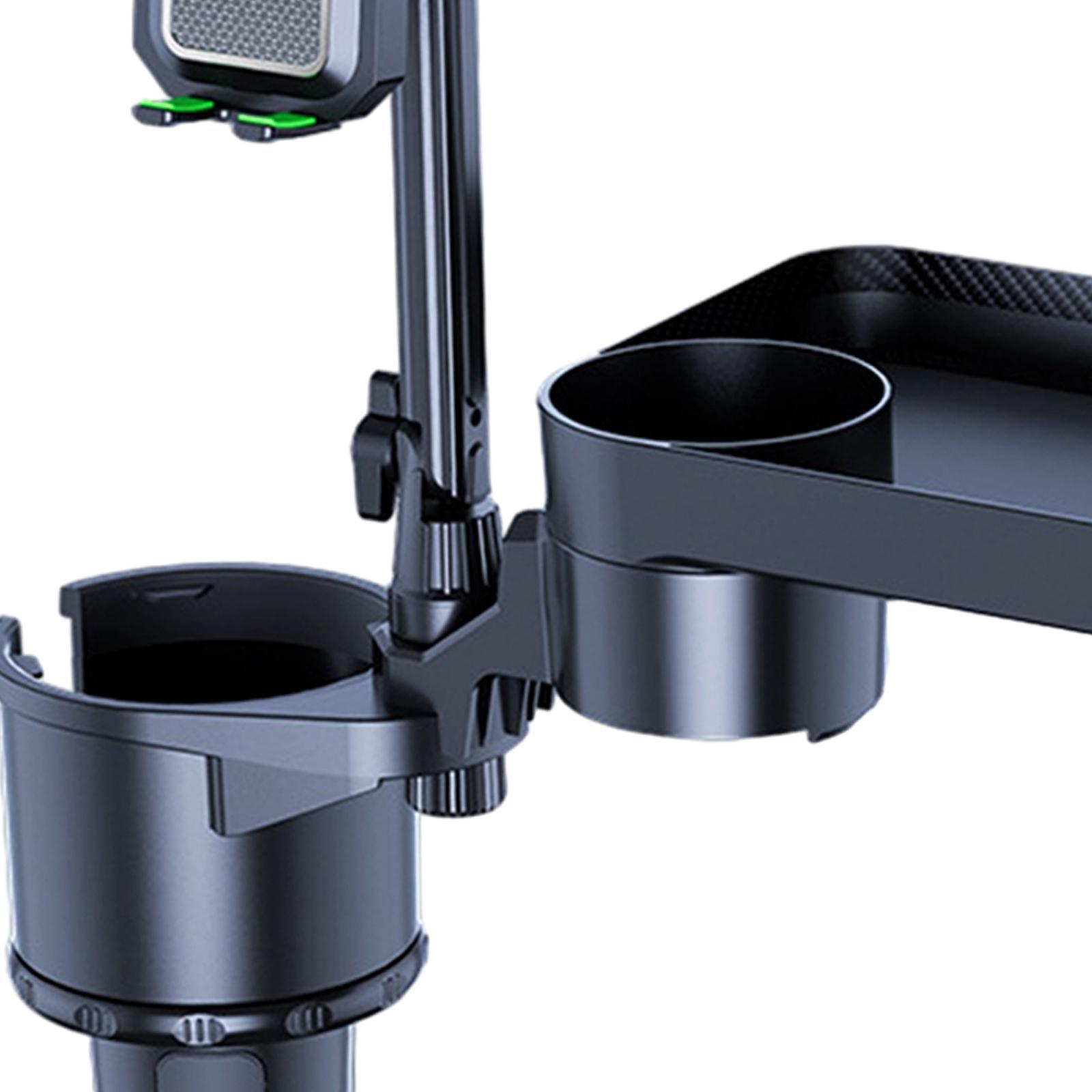 Cup Holder Expander with Tray Road Trip Essentials 360 Rotating Drink Holder