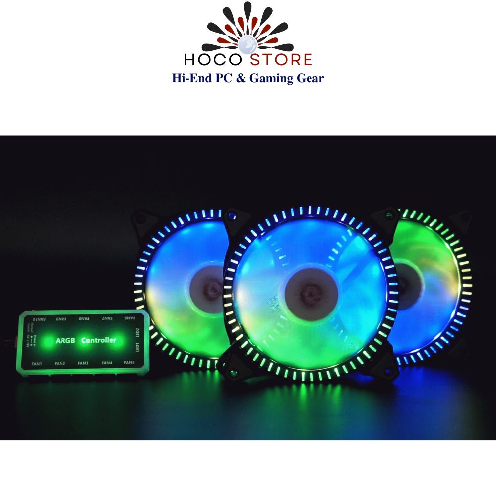 BỘ KIT 3 FAN V208B LED ARGB (1 HUP/ 1 REMOTE/ 3C FAN) - HÀng Chính HÃng