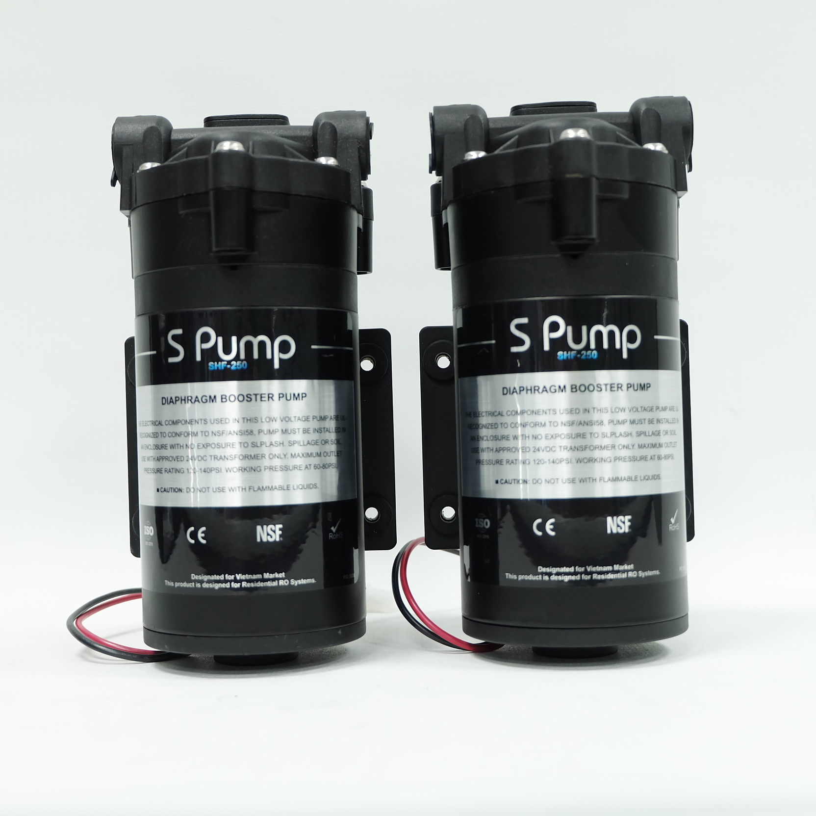 Bơm tăng áp máy lọc nước RO 24V SHF-250, 8369 hút đẩy, cho máy lọc nước, Hàng chính hãng