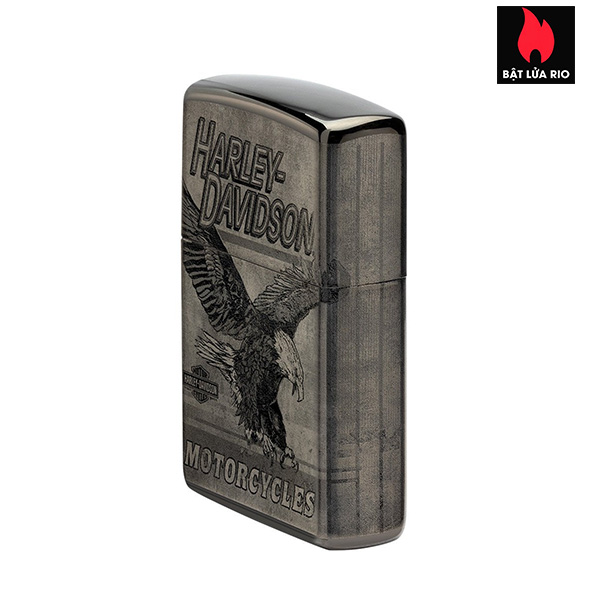 Bật Lửa Zippo 48360 – Zippo Harley-Davidson Eagle Photo Image 360° High Polish Black