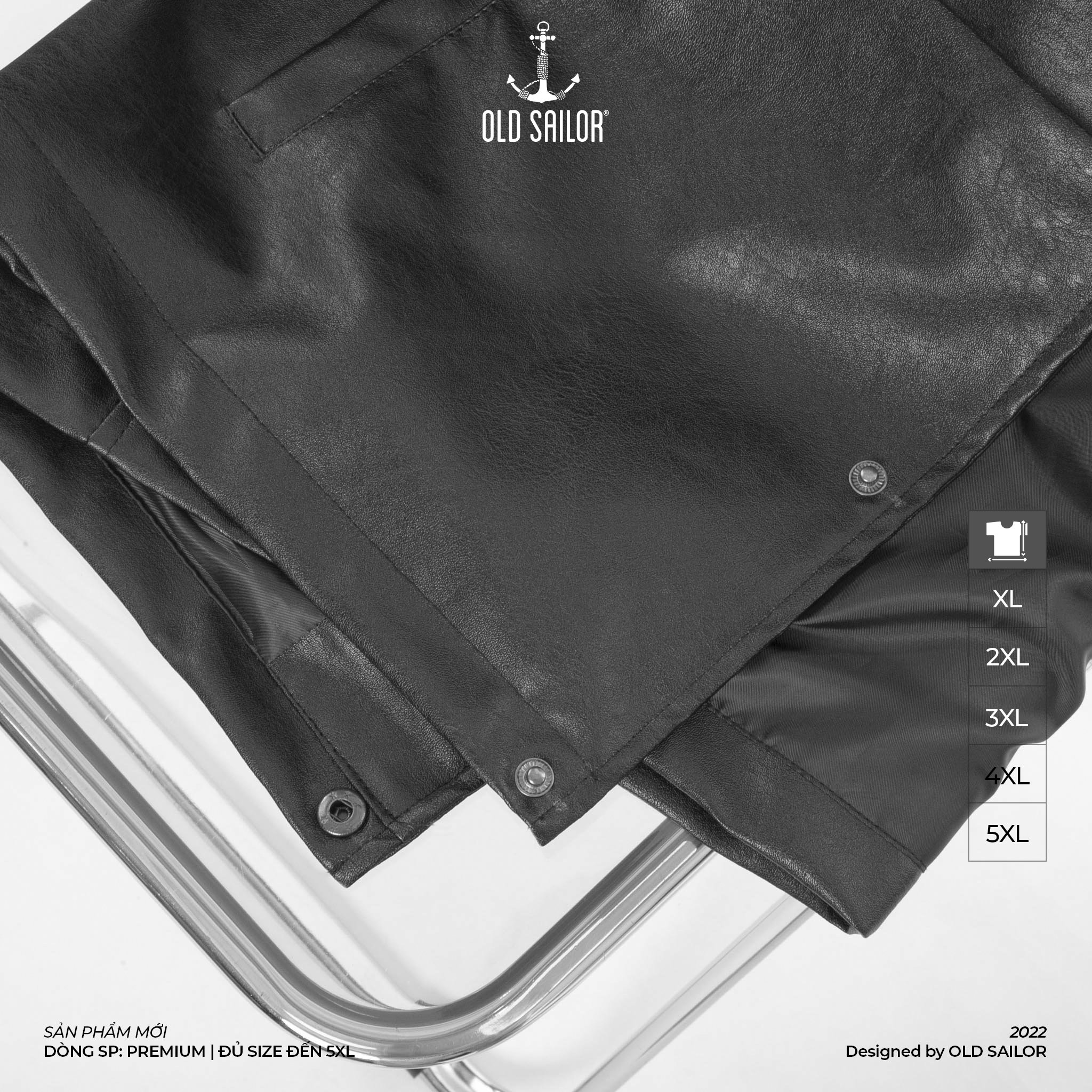 Áo khoác da Old Sailor - OSL PREMIUM LEATHER JACKET - JKDE27001 - đen - Big size upto 5XL