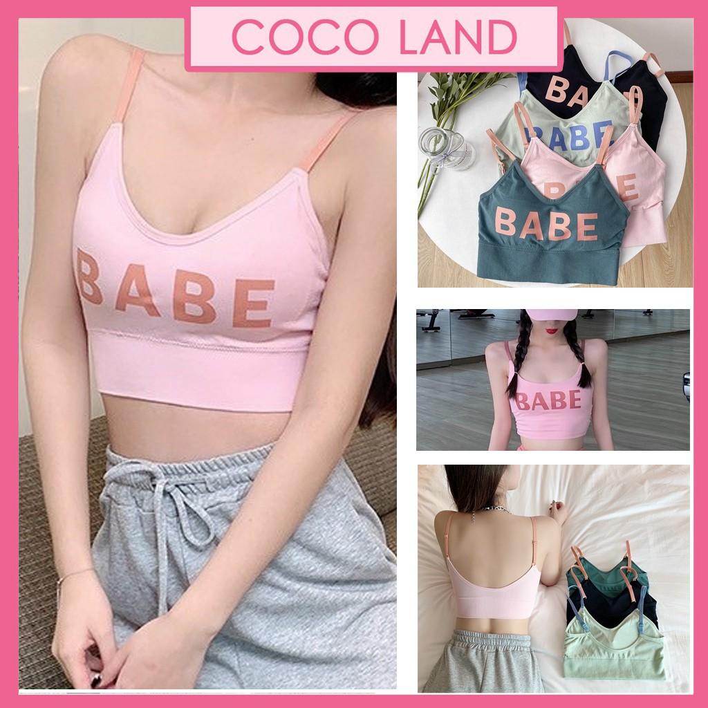 Bra Khoét lưng BaBe cocoland nâng ngực chất liệu cotton -Áo Croptop nữ 2 dây croptop nữ kiểu ôm body co giãn 4c mềm mịn