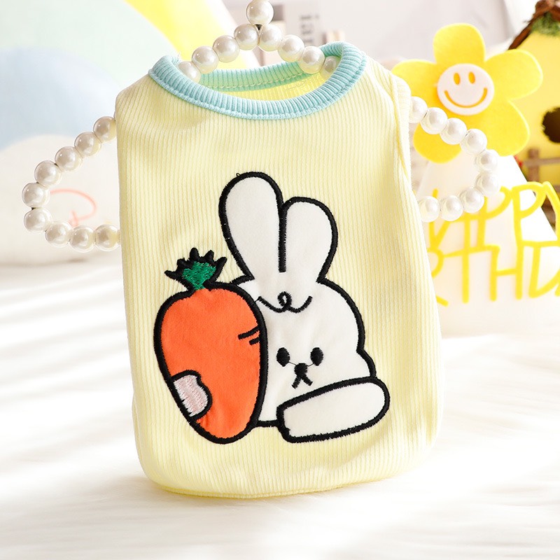 Áo cộc tay thỏ cà rốt cute ngộ nghĩnh Cho thú cưng