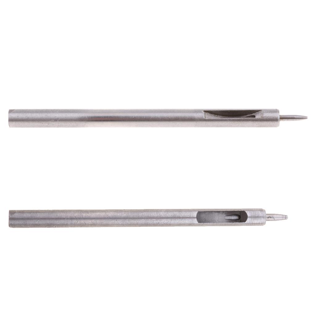 2PCS 0.5+1.0mm Hollow Hole Punch Tool Leather Craft Watch Strap Belt Puncher