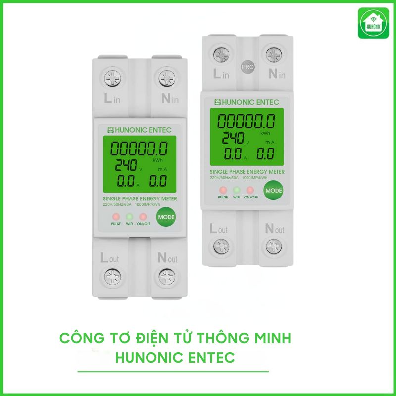 Công Tơ Điện Tử WIFI Thông Minh HUNONIC ENTEC 63A/220V