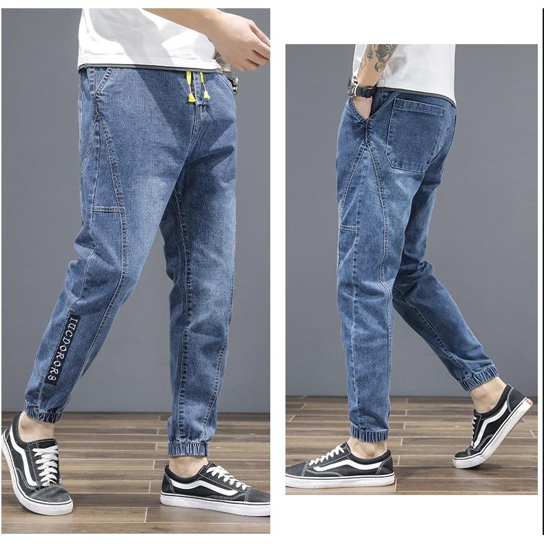 Quần Jean Jogger Nam 2022 Phong Cách Hàn Quốc Xanh Nhạt