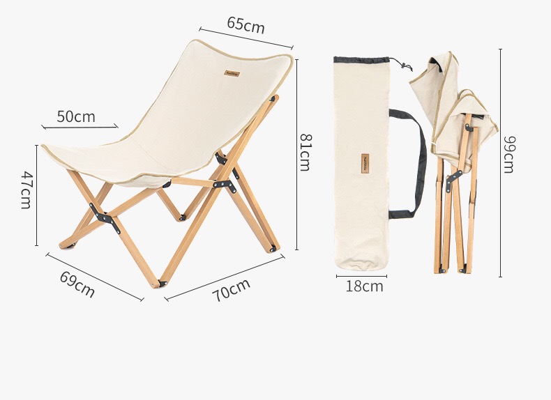 Ghế Vintage gấp gọn khung gỗ Q9E NatureHike NH19JJ008