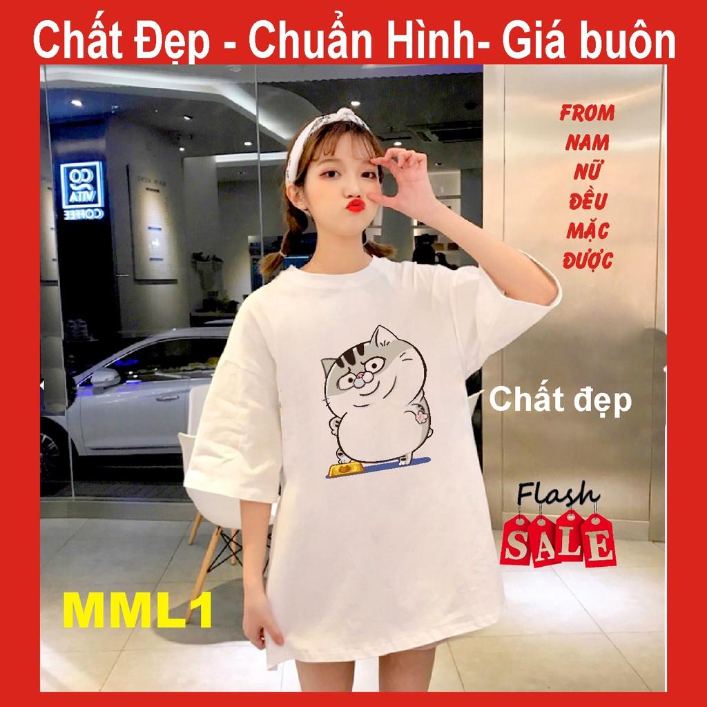 áo thun mèo cat ami bụng bự M7,UNI SIZE FREE SIZE ,tay lỡ