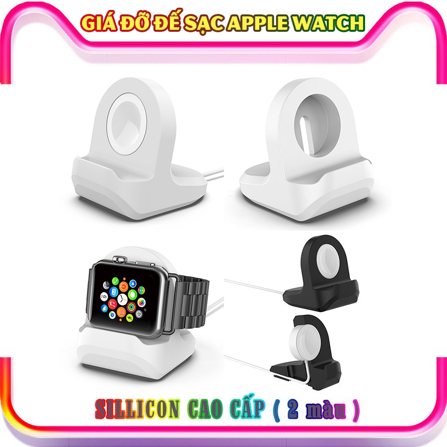 Giá đỡ silicon dẻo dành cho sạc Apple Watch - trắng (không kèm cáp sạc)