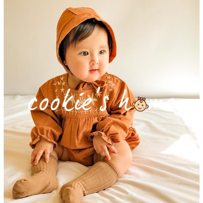 Set kèm nón bộ áo liền quần cotton cho bé gái mạc đầy tháng thôi nôi quà tặng kiểu công chúa cho bé gái