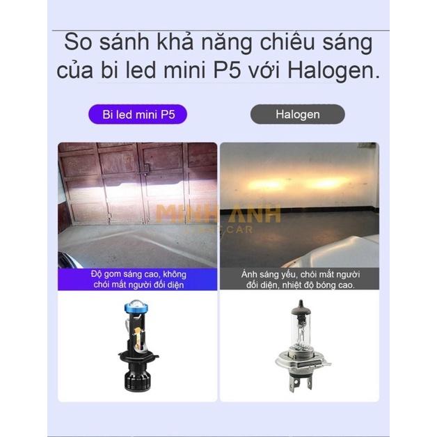 Bi cầu Titan mini P5 chip CREE lắp cho Xe máy, Ô tô chân H4. Công suất 40W độ sáng 6000LM.