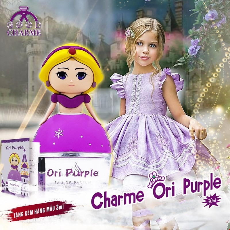 Nước hoa Trẻ em CHARME ORI PURPLE Hương Thơm Trái Cây Nhàng Thu Hút An Toàn Dễ Chịu Cho Trẻ Em 30ml