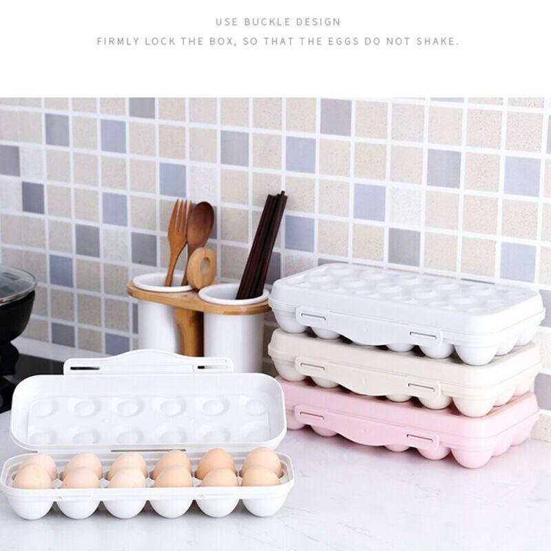 Kitchen Refrigerator Drawer Organizer 10 Grids Egg Plastic Box Food Storage Organizer Anti-Collision Storage Box Egg Container