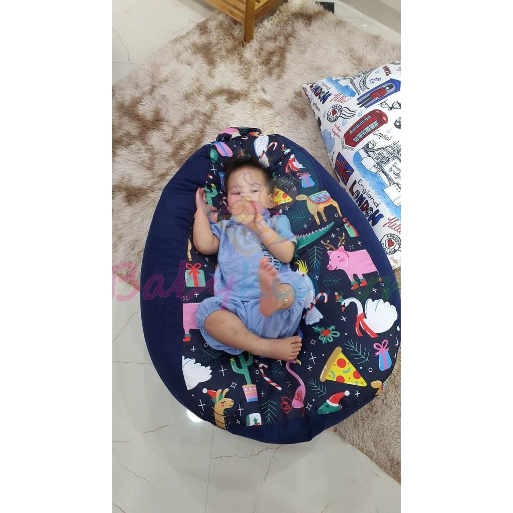 Ghế hạt xốp, size S, giao màu ngẫu nhiên, chất thô hàn mềm mát mix màu, 60x90cm