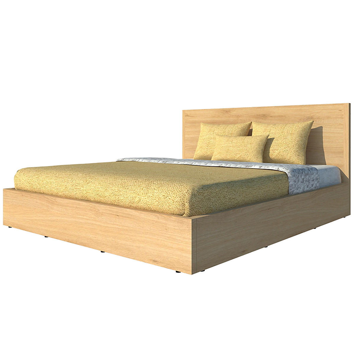 Giường ngủ cao cấp Tundo màu vàng sồi 160cm x 200cm