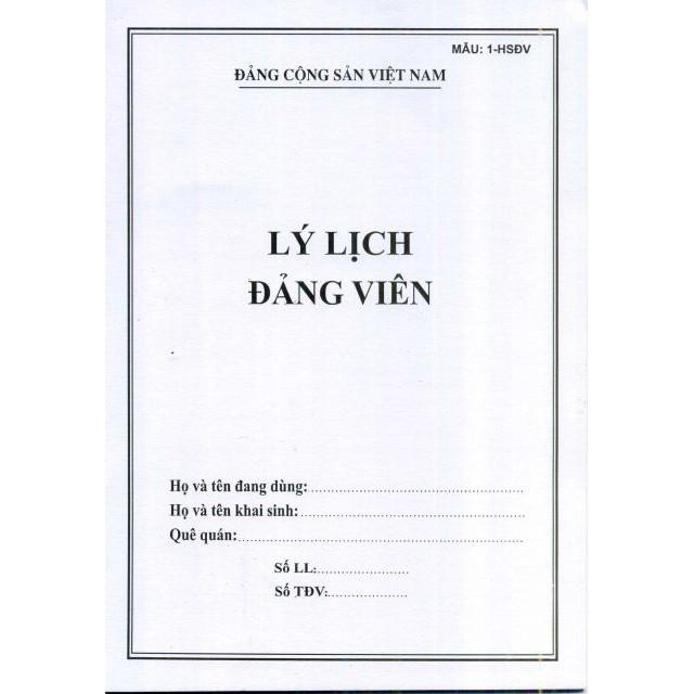 Quyển Lý lịch Đảng viên mẫu 1-HSĐB, Quyển lý lịch của người xin vào đảng mẫu 02-KNĐ chuẩn mẫu, ảnh thật