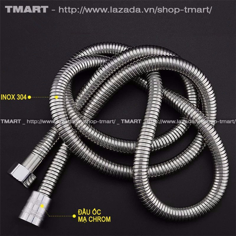 Bộ bát sen tăng áp lực nước và dây sen inox dai 1.5m