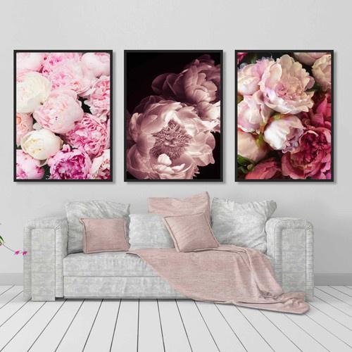 (HOT) Tranh treo tường Canvas Hoa Mẫu Đơn đẹp nghệ thuật trang trí phòng ngủ, phòng khách MĐ1-8 (không khung)