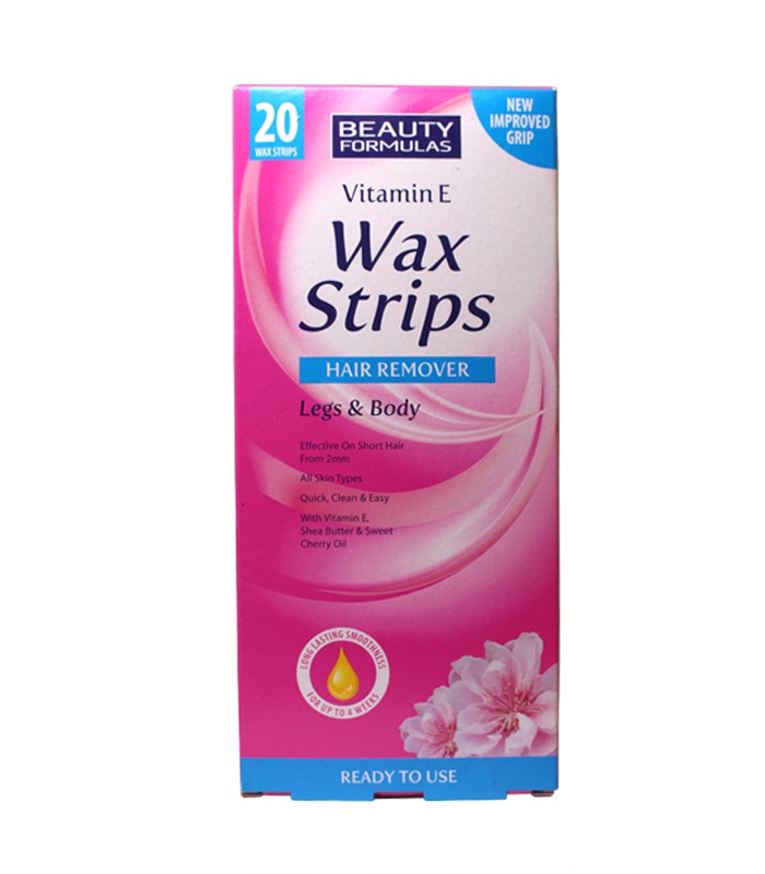 Miếng dán tẩy lông Beauty Formulas Wax Strips Legs and Body - hộp 20 miếng