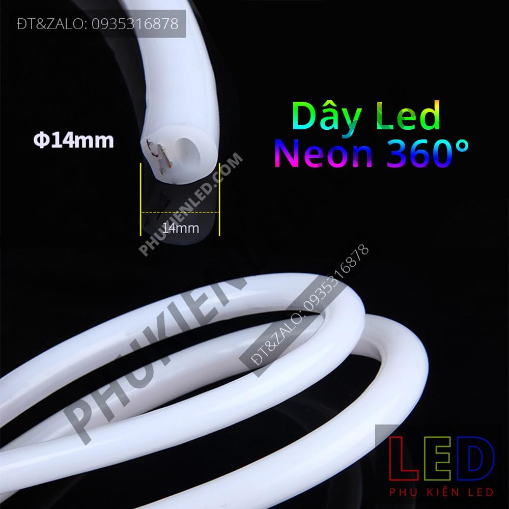 Đèn Led neon 360 độ uốn dẻo chống nước 220V có nguồn kèm theo - Trang trí ngoài trời hay trong nhà - Đèn Neon Decor