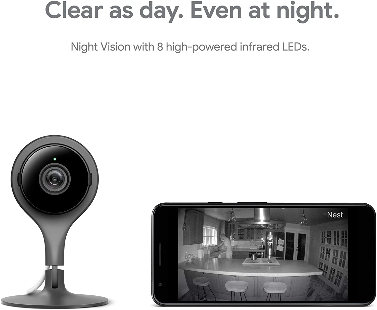 Camera an ninh cao cấp Google Nest Cam Indoor, Full HD 1080p, hỗ trợ Google Home, Alexa-Hàng nhập khẩu