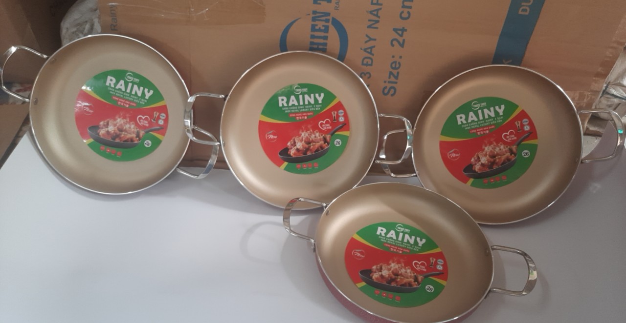 CHẢO CHỐNG DÍNH RAINY 2 QUAI INOX ROYAL 2.2 LY -22 và 24cm- Hàng Chính Hãng