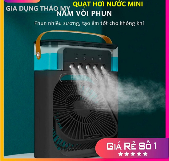 Quạt Hơi Nước Mini, Quạt Phun Sương Mini Tạo Ẩm Làm Mát Để Bàn