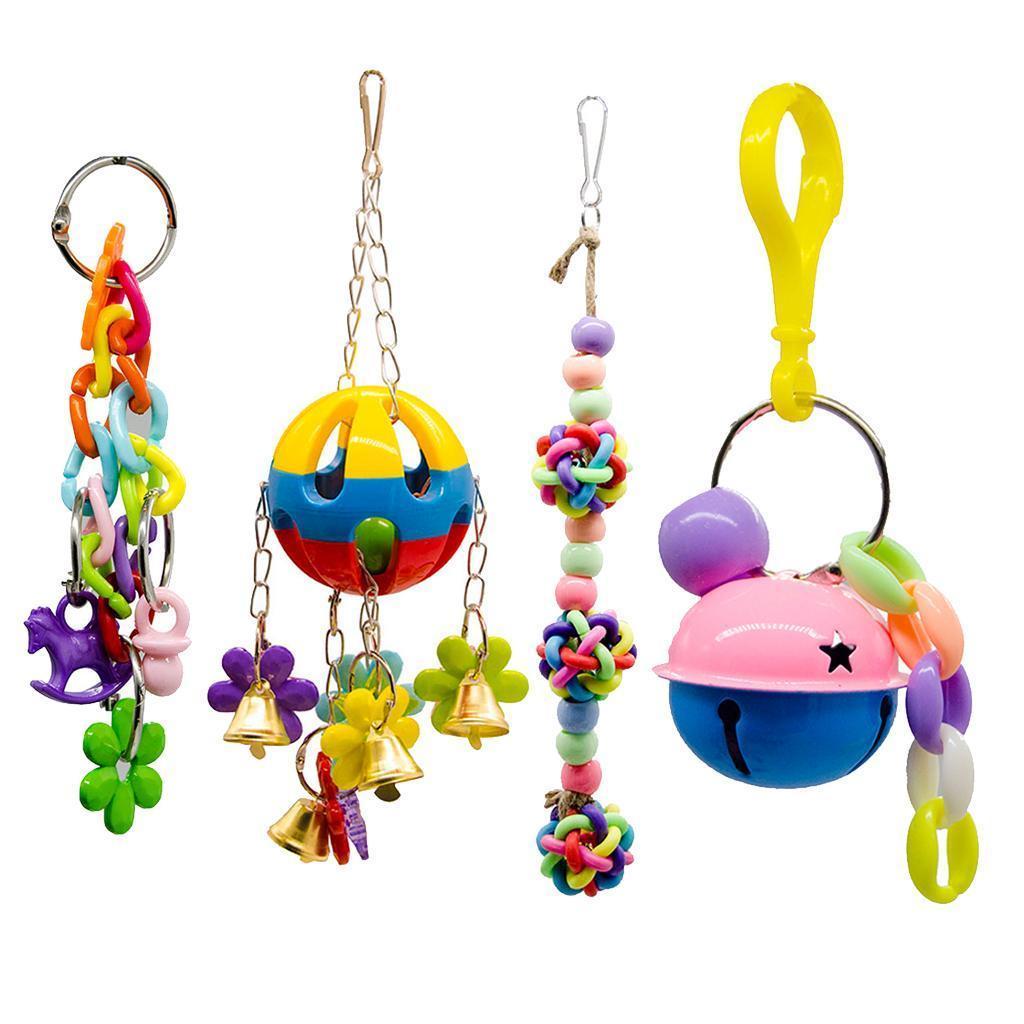 Bird Parrot Toy Hanging Bell Pet Birdcage Hammock Swing