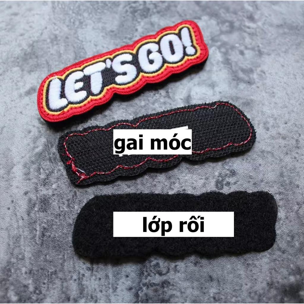 Patch_velcro vải FREEDOM &amp; LET'S GO dán ba lô_túi xách_quần áo