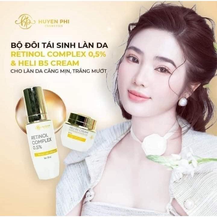 Combo Huyền Phi Cosmetics phục hồi da (Retinol 30ml + Heli B5 Cream30gr)