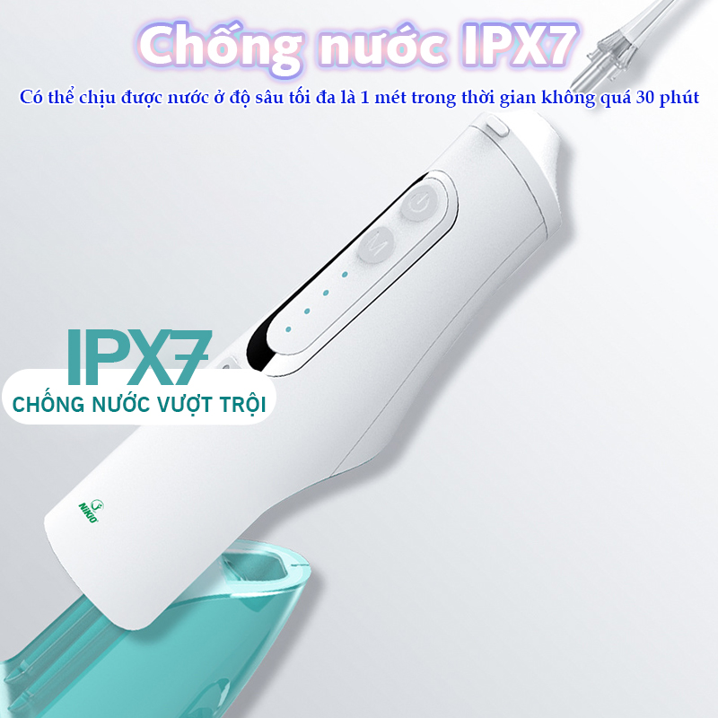 Máy Tăm Nước Cầm Tay Nikio NK-M209 - Dung Tích Lớn 360ml, Hàng Chính Hãng