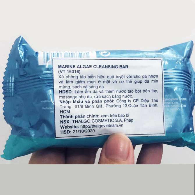 Xà phòng tảo biển làm sạch da hỗ trợ trị mụn Thalgo Marine Algae Cleansing Bar (100g)