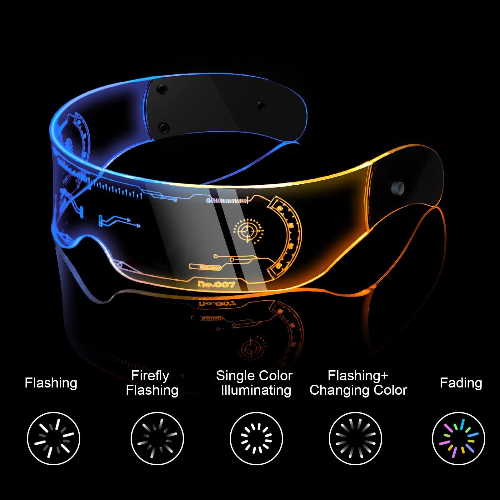 Chiếc kính phát sáng LED, kính phát sáng cyberpunk, kính dự tiệc có thể sạc lại
