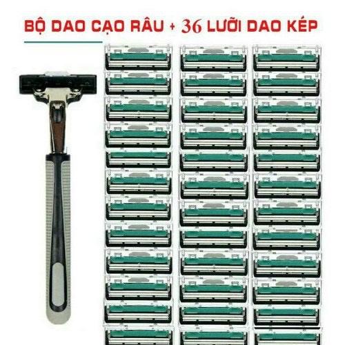 Bộ dao cao râu 30 lưỡi kép dễ thay ,sạch sẽ  siêu bén kèm bàn cạo, tặng kèm 1 tuýp kem cạo râu dành cho nam cao cấp