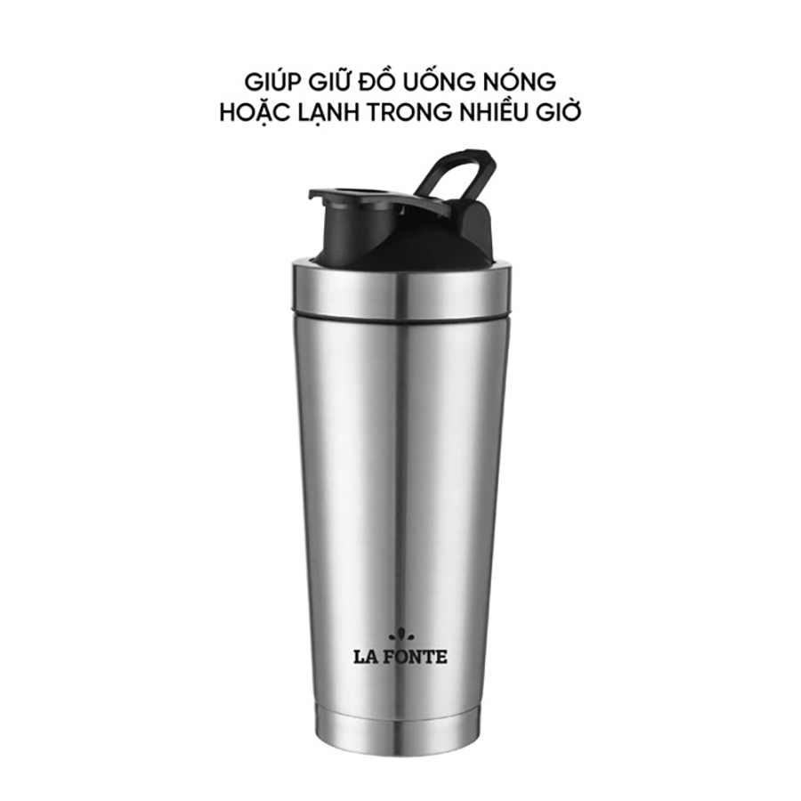 BÌNH LẮC GIỮ NHIỆT SHAKER INOX 750ML LA FONTE - 001755