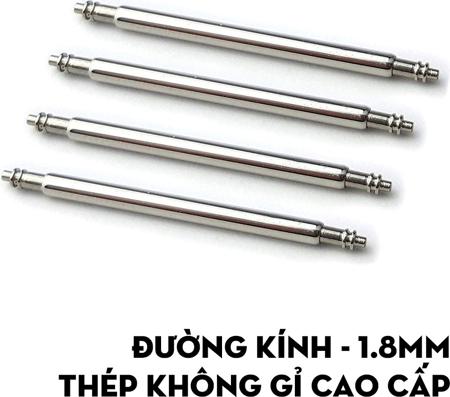 Bộ 10 chốt dây đồng hồ loại dầy 1.8mm Spring bar nhiều size