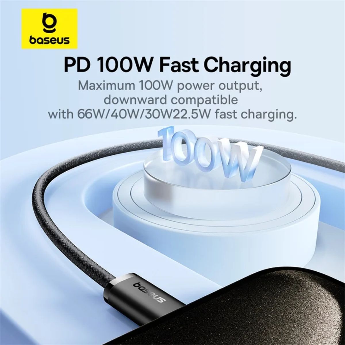 Bộ Baseus GaN5S 1C Sạc Nhanh 20W  (Kèm Cáp C to C 100W Dynamic 3 Series)- Hàng Chính Hãng