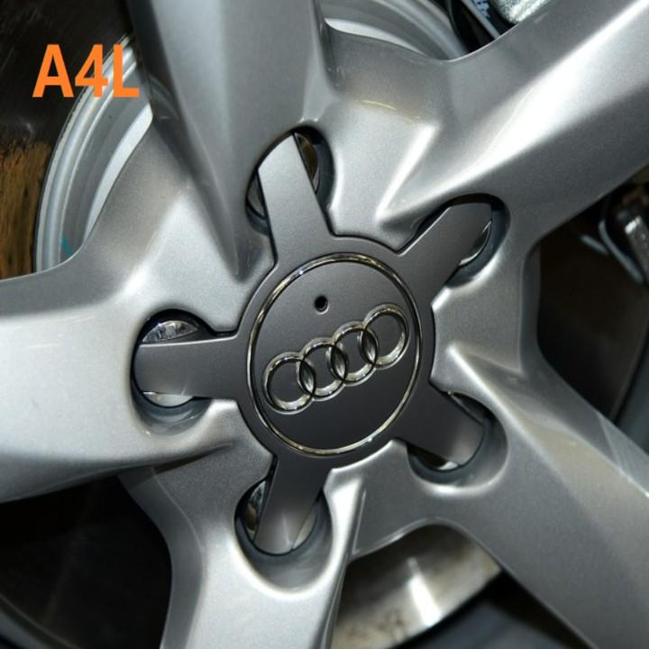 Logo chụp mâm, lazang bánh xe Audi đường kính 135mm A6Q5135: Dùng cho các loại xe: A6 A6L A4 A4L A5 A7 S5 Q3 Q5 RS