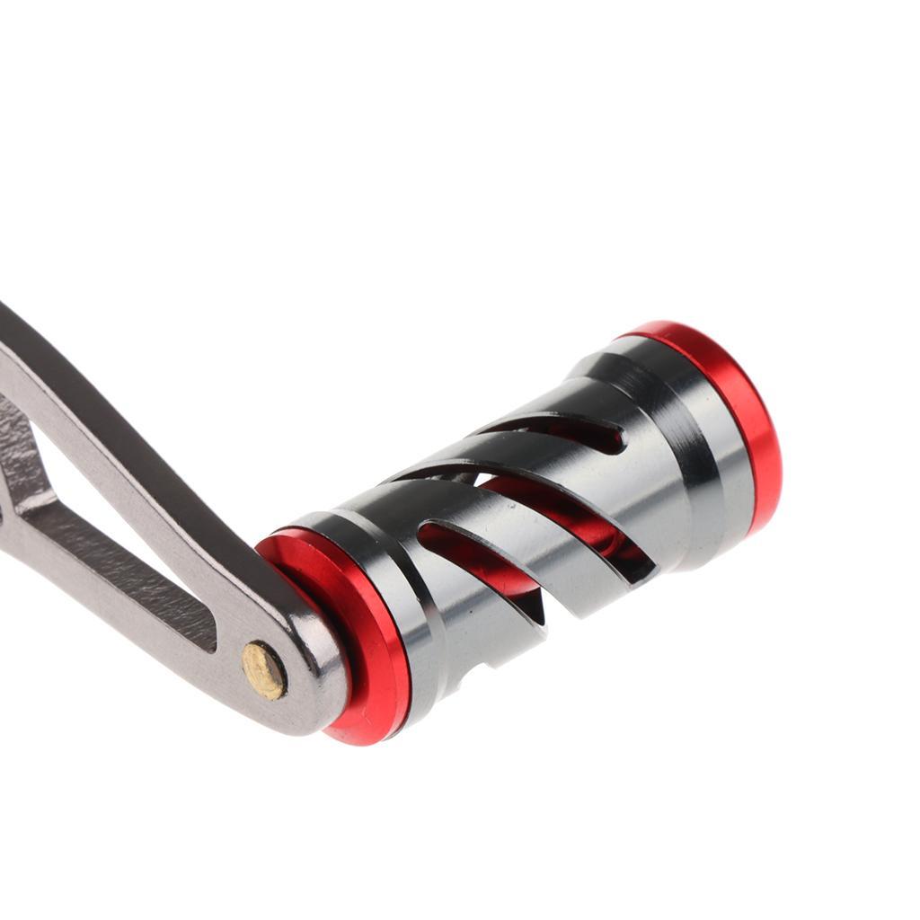 2 Pieces Fishing Tools Durable and Economical Strong Aluminum Alloy Fishing Reel Handle for Baitcasting Fishing Reel Rocker Red