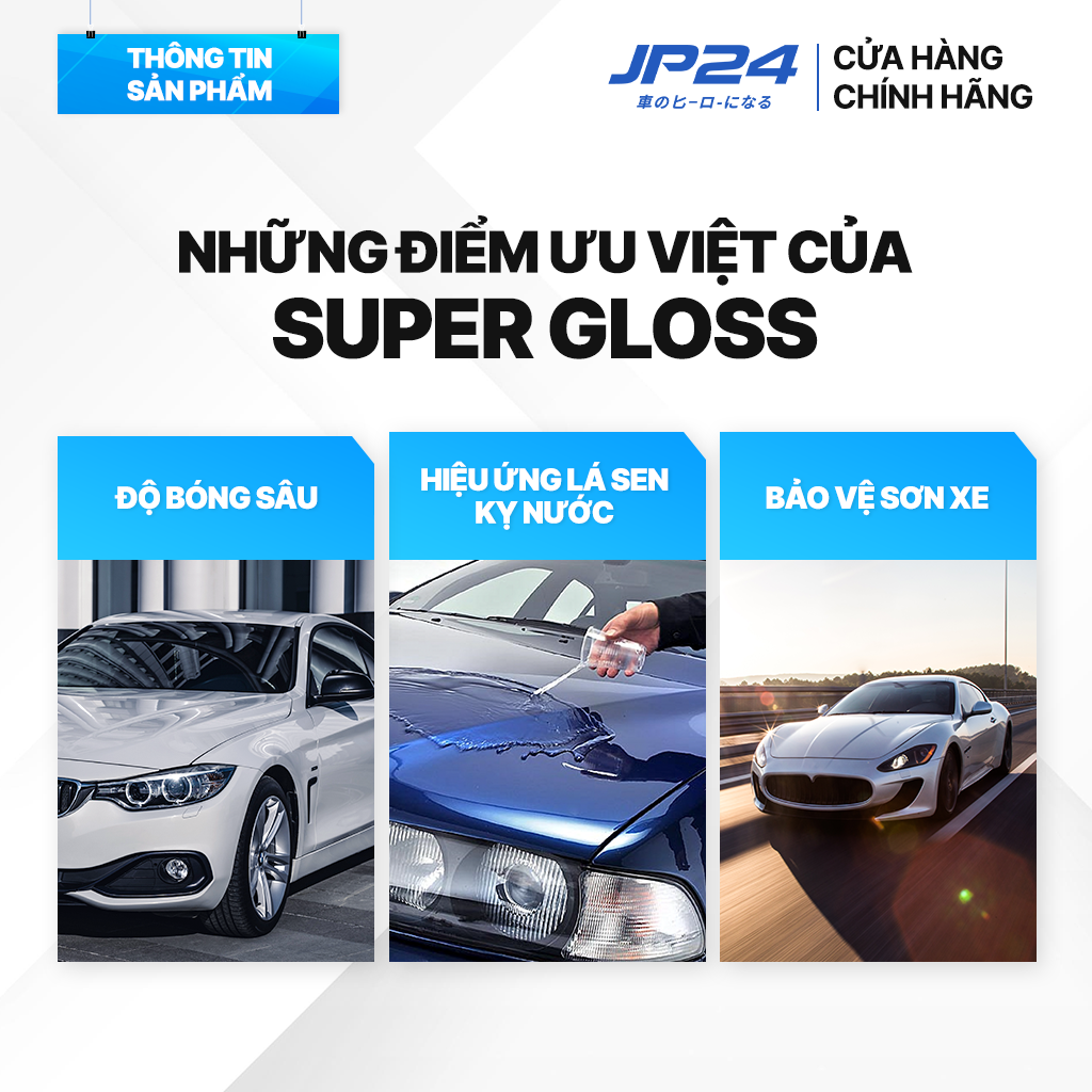 [Hàng Nhật - loại xịn] Chai xịt phủ bóng sơn xe ô tô Super Gloss JP24 300ml - Nhật bản